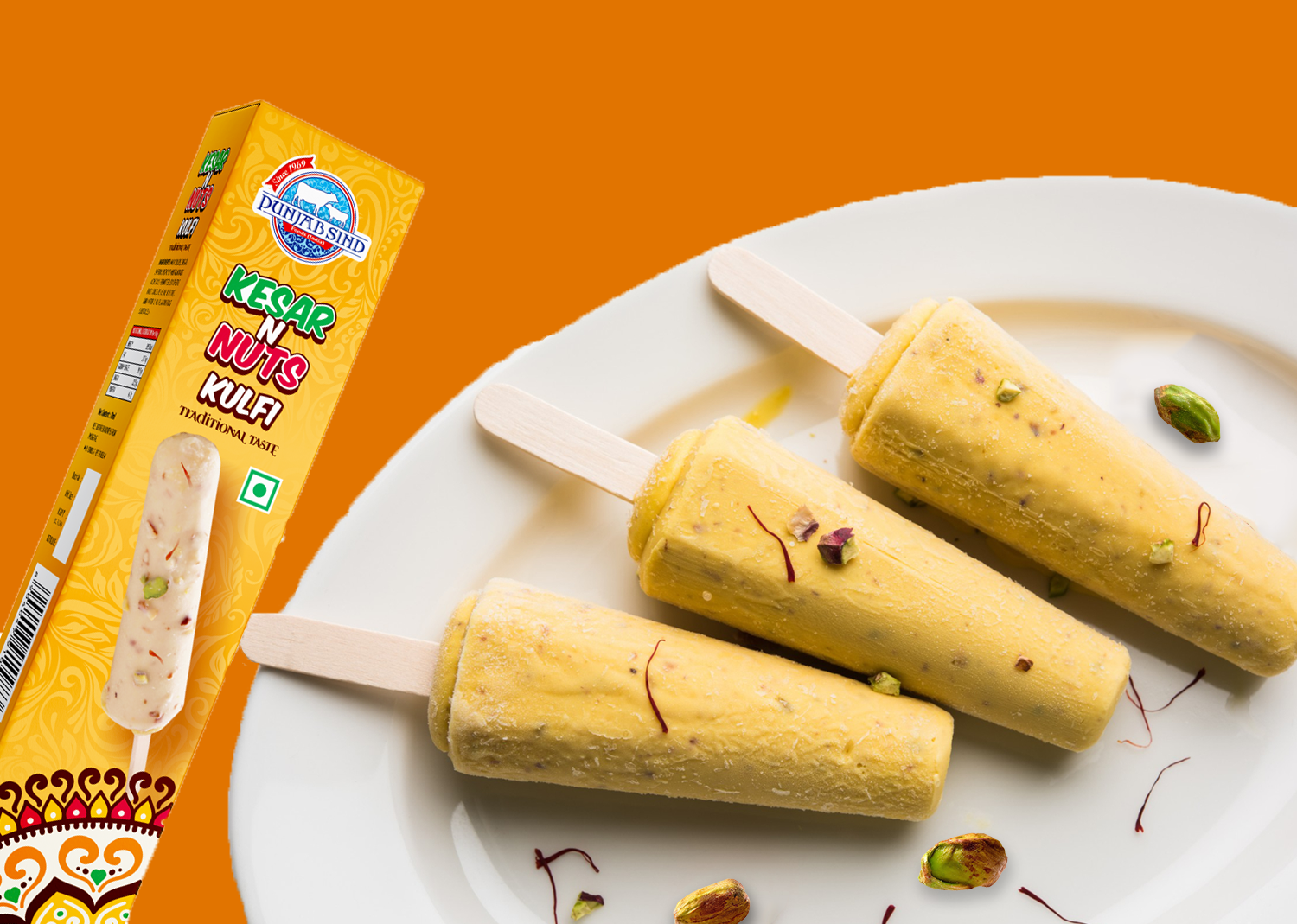 Kesar Nut Kulfi Stick